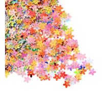 TOVINANNA Coriandoli a Forma di Fiore Multicolor 60g in Materiale Plastico Riutilizzabile, Decorazioni da Tavolo per Feste e Matrimoni, Addii al Nubilato, Compleanni e Anniversari