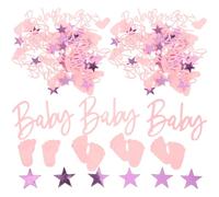 TOVINANNA Coriandoli Decorativi a Forma di Piedino e Stella Rosa in Plastico per Decorazioni Festa e Anniversario, 1 Sacchetto da Spargere Sul Tavolo