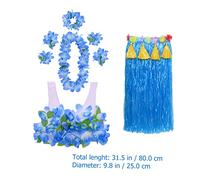 TOVINANNA Costume Hawaiano Gonna in Spessa Collana Fascia e per Feste Tropicali e Balli Luau