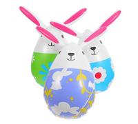 TOVINANNA Decorazioni Gonfiabili per Esterni Pasqua 3 Pezzi Coniglietto e Uova Colorate in Plastica Resistente alle Intemperie Set per Feste Primaverili Giardino Gonfiaggio Rapido e