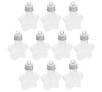 TOVINANNA Dispenser Caramelle a Forma di Stella 10 Pezzi Bottiglie di Plastica Vuote Tappo per Confezioni Regalo e Decorazioni Natalizie