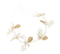 TOVINANNA fascia con motivo di perle accessori per sposa tubetti di balsamo per le labbra fascia per turbante copricapo da sposa per hair charms hair jewelry fascia da sposa Golden