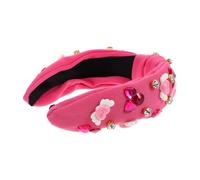 TOVINANNA Fascia Per Annodato Abbellito Rosa Donna Signore Ingioiellato Fascia Per Le Donne Carino Nodo Glitter Fascia Annodata Per Le Donne Scintilla Strass