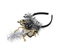 TOVINANNA Fascia per Capelli di Capodanno Nero e Oro Design Tema Orologio Leggera e Comoda per Feste e Celebrazioni del Anno