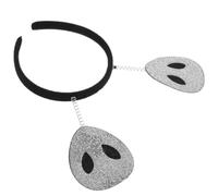 TOVINANNA Fascia per Chioma Aliena Argento Antenne Glitterato, Materiale Confortevole e Design Unico per Feste di Halloween e Spettacoli Teatrali
