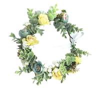 TOVINANNA Fascia per da Sposa Unica 1 Pezzo Fascia per con Fiori Gialli Ghirlanda di Rose per Ragazze Accessorio per Foto di Festa