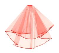 TOVINANNA Filato Di Raso a Doppio Sposa Velo Addio Nubilato Tulle Veli Nuziale Decorazioni Per Matrimoni Spose Halloween Essere Nozze Matrimonio Per La Sposa Rosso Plastica