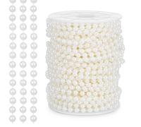 TOVINANNA Filo di Perline per Bigiotteria Fai da Te in Plastica Beige, Versatile e Facile da Tagliare, Forma Rotonda Elegante per Creare Gioielli e Abbigliamento