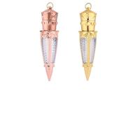 TOVINANNA Flaconi Vuoti per Lucidalabbra 2 Pezzi, Bottiglie di Lucidalabbra in Plastica Leggera Oro e Oro Rosa, Contenitori Cosmetici Portatili per Trucco e Viaggi