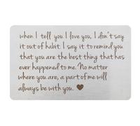 TOVINANNA Inserti Porta Carte in Acciaio Inossidabile Inciso Decorazioni Luminose per Portafoglio Messaggio Romantico Biglietto da Visita Pratico da Inserire Nel Portafoglio Regalo