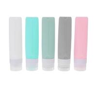 TOVINANNA Kit 5 Pezzi Bottiglie da Viaggio 80ml in Silicone Riutilizzabili a Tenuta Stagna per Cosmetici per Viaggio e Trasferta di Lavoro