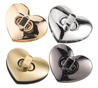 TOVINANNA Lucchetti per Borse a Forma di Cuore in Metallo Set da 4 Pezzi Multicolore Lucchetti di Ricambio per Fibbie Borse Fai da Te Piccole Resistenti Leggeri per Uso Quotidiano