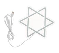 TOVINANNA Luce al Neon LED a Forma di Stella di David Regolabile Base in Acrilico Insegna Luminosa per Hanukkah Decorazione da Parete per Festa Ebraica e Illuminazione per Finestre