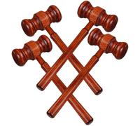 TOVINANNA Martelletto da Giudice in Legno 4 Pezzi Martelli da Tribunale per Giochi di Ruolo Accessori Scena Aula Giudiziaria per Travestimenti e Recite Scolastiche