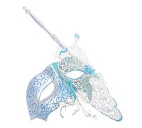 TOVINANNA Maschera a Farfalla da Ballo in Maschera su Bastone di Carnevale e Halloween per Donna Accessorio Leggero e Raffinato per Martedì Grasso