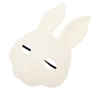 TOVINANNA Maschera Coniglio Bianco Mezza Faccia per Mascherata e Cosplay Halloween Accessorio Costume Versatile per Carnevale Feste e Adulti Maschera da Dipingere per Party Animali