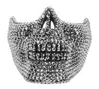 TOVINANNA Maschera Teschio Sottile e Comoda da Indossare per Halloween in Plastica Argento per Feste di Halloween e Mascherate Paurose