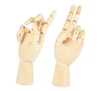TOVINANNA Modelli di Mani Snodabili in Legno 7 Pollici per Schizzi Burattini Articolati per Disegno Creativo Set da 2 Pezzi Mano Lato Sinistro e Destro Decorazione Artistica e Didattica
