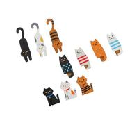 TOVINANNA Mollette di Legno Clip a Gatto 10 Pezzi, Mini Fermacarte e Morsetti per Foto, per Decorazioni Casa, Artigianato e Organizzazione Snack