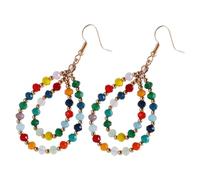 TOVINANNA Orecchini Pendenti Da Donna Cristallo Colorato Doppi Cerchi Orecchini Alla Moda Decorativi Unici Adatti Ragazze e Donne Per Aggiungere Fascino e Senso Della Moda