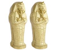 TOVINANNA Ornamento a Forma di Mummia 2 Pezzi in Resina | Stile Realistico e Moda, per Stanza e Regalo, Tema Halloween, Finitura Oro, Oggetto Egizio