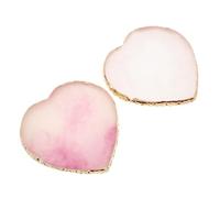 TOVINANNA Palette per Nail Art a Forma di Cuore in Resina Bianca e Viola Set da 2 Pezzi Bordo Dorato Espositore e Tavolozza per Miscelazione Colori Unghie per Manicure Professionale e