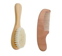 TOVINANNA Pettine Per La Dei Con Setole Delicate Manico in Legno Per Il Bagnetto Dei Neonati Dalla Nascita Ai Bambini