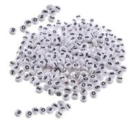 TOVINANNA Pezzi Perline Acriliche Bianche Numeriche 100 Pezzi Resistenti per Realizzare Braccialetti e Gioielli Fai da Te, per Progetti Creativi e Accessori per Chioma