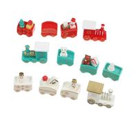 TOVINANNA Pezzi Treni Miniaturizzati con Pupazzi Neve Kit Decorativo Fai Te per Scene Natalizie Uniche e Festive per Torte e Decorazioni per Natale