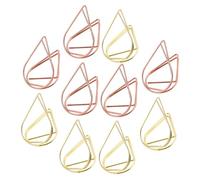 TOVINANNA Porta Segnaposto in Metallo a Forma di Goccia D’Acqua Set da 10 Pezzi in Oro e Rosa Portafoto e Portamenù per Matrimoni Ristoranti e Centrotavola Clip Stabile per Foto e