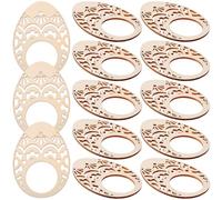 TOVINANNA Portatovaglioli in Legno Pasquali 20 Pezzi Anelli per Tovagliolo Decorativi Primaverili per Tavola da Pranzo Feste e Cerimonie