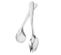 TOVINANNA Posate per Anziani con Cucchiaio Curvo in Acciaio Manico Ergonomico Antiscivolo Utensili Adattivi per Alimentazione Autonoma e Assistita per Pazienti e Persone con Mobilità