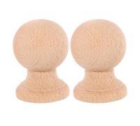 TOVINANNA Puntali per Cancello di Recinzione 2 Pezzi Colonna Romana in Legno Grezzo Stile Capitello Beige 6 CM per Giardino e Terrazzo