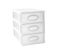 TOVINANNA Scatola Portaoggetti per Ufficio a 3 Strati in Plastica Trasparente Cassetti, Contenitore per Cancelleria e Mobiletto Multiuso da Scrivania per Casa, Studio e Lavoro