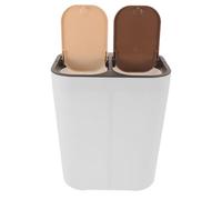 TOVINANNA Secchio Spazzatura a 2 Compartimenti in Plastica Coperchio Scorrevole per Raccolta Differenziata Rifiuti Umidi e Secchi per Cucina e Bagno, Contenitore Compatto e Facile da Pulire