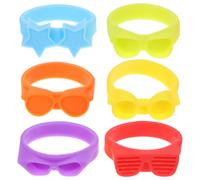 TOVINANNA Segna Bottiglie in Silicone e Marcatori per Bevande Colorati, 6 Pezzi per Feste in Famiglia, Ristoranti e Banqueting, Accessori per Bicchieri di Vino, Birra e Cocktail