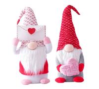 TOVINANNA Set 2 Bambole Gnomi di San Cuore e Busta, Decorazioni da Scrivania Romantiche in Peluche, Accessori per Feste e Vetrine, Idea Regalo per Festival e Casa, Dimensione Grande