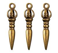 TOVINANNA Set 3 Decorazioni Vajra Pestello in Ottone Antico, Ciondoli Vintage per Arredamento Casa e Auto, Ornamenti Benedizione Tibetana per Appendi e Scrivania, Decorazioni Artigianali
