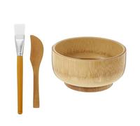 TOVINANNA Set 3 Pezzi in per Maschere Viso Spatola Liscia e Pennello per Miscelare Utensili Naturali per Cura della Pelle Fai da Te e Uso Salone di Bellezza