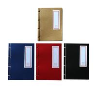 TOVINANNA Set 4 Diari Vintage Copertina Rigida in Carta Spessa Quaderni Vuoti Cuciture Retrò per Calligrafia Cinese Quaderni Portatili per Scuola Ufficio e Cosplay per Scrittura e