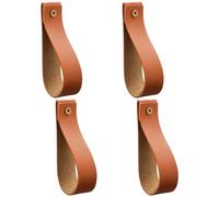 TOVINANNA Set 4 Pezzi Ganci da Muro in PU Design Boho, Supporto per Asta Tende e Ganci Appendiabiti per Bagno, Cucina e Camera, Fermatende e Porta Asciugamani Decorativi