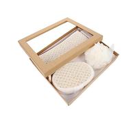 TOVINANNA Set Completo Di Accessori Da Bagno 4 in 1 Spugna Esfoliante Fiore Da Bagno Gomme Per I Piedi Per Uso Familiare