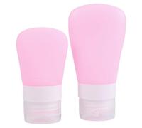 TOVINANNA Set da 2 Flaconi per Cosmetici Rosa 38 Ml e 60 Ml, Contenitori per Lozioni e Shampoo Ricaricabili, Kit Viaggio per Prodotti da Bagno Donna, Bottiglie Vuote in Silicone Sicuro