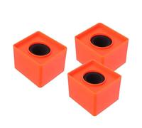 TOVINANNA Set da 3 Supporti per Microfono in Plastica Arancione a Forma di Cubo Quadrato Prestazioni Stabili e Ampio Spazio per Logo per Eventi Stampa e Interviste