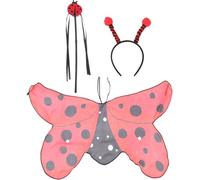 TOVINANNA Set di Accessori Costume da Coccinella per Bambina in Poliestere Riutilizzabile Mantello e Cerchietto per Feste a Tema Ladybug e Carnevale