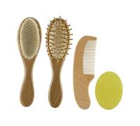 TOVINANNA Set Di Pettini in Legno Per Per Bambini 4 Pezzi Spazzola Da Bagno Set Per La Del Cuoio Capelluto Delicato Sicuro Per La Del Bambino Per Casa E Viaggio