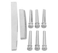 TOVINANNA Set Piroli in Metallo e Ponticello per Chitarra Acustica Folk Capotasto e Selletta per Migliorare Risonanza e Stabilità Corde Accessori per Manutenzione Strumenti Musicali