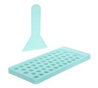 TOVINANNA Set Vassoio Riutilizzabile per Riempire Balsamo Labbra 5g 50 Fori in Abs Resistente Alte Temperature, Spatola Inclusa, Strumento per Creazione Cosmetici Fai da Te Professionale