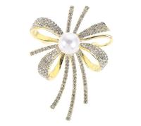 TOVINANNA Spilla a Fiocco Spille Di Strass Per Le Donne Spilla Di Perle Artificiali Spille Per Borse Da Donna Per Perla Gioielli Per Il Mammario Diamante D'oro