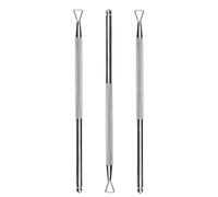 TOVINANNA Spingi Cuticole e Pulitore Per Cuticole in Acciaio 3 Pezzi, Cucchiaio Curvo e Raschietto Doppio Lato Per Manicure Professionale, Rimozione Colla e Modellatura Unghie Gel e Acrilico